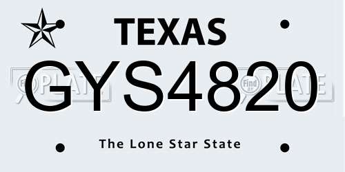 GYS4820 Texas License Plate