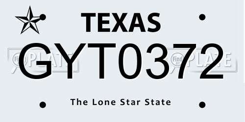 GYT0372 Texas License Plate