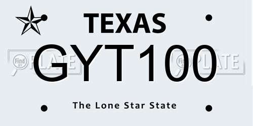 GYT100 Texas License Plate