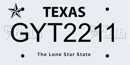 GYT2211 Texas License Plate