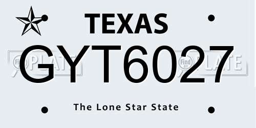 GYT6027 Texas License Plate