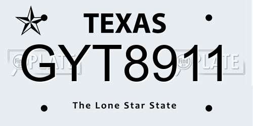 GYT8911 Texas License Plate