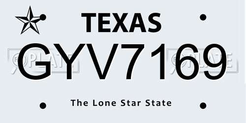 GYV7169 Texas License Plate