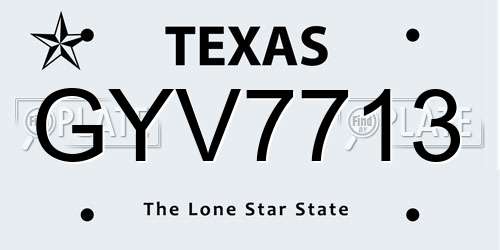 GYV7713 Texas License Plate