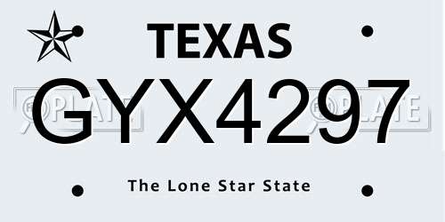 GYX4297 Texas License Plate