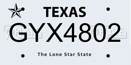 GYX4802 Texas License Plate
