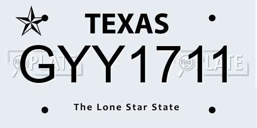 GYY1711 Texas License Plate