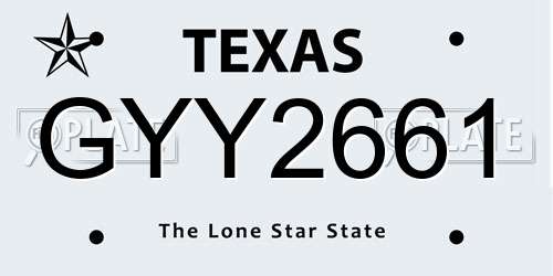GYY2661 Texas License Plate