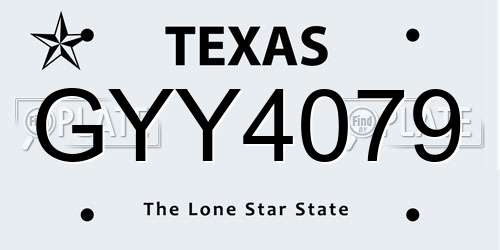 GYY4079 Texas License Plate