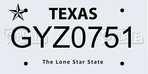 GYZ0751 Texas License Plate