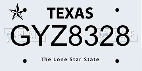 GYZ8328 Texas License Plate