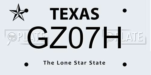 GZ07H Texas License Plate