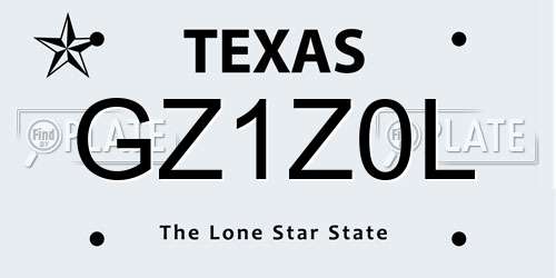 GZ1Z0L Texas License Plate