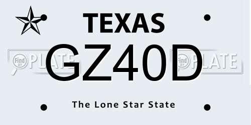 GZ40D Texas License Plate