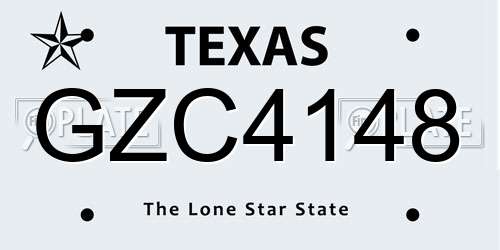 GZC4148 Texas License Plate