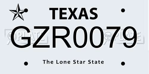 GZR0079 Texas License Plate