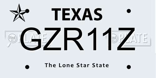 GZR11Z Texas License Plate