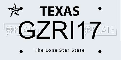 GZRI17 Texas License Plate