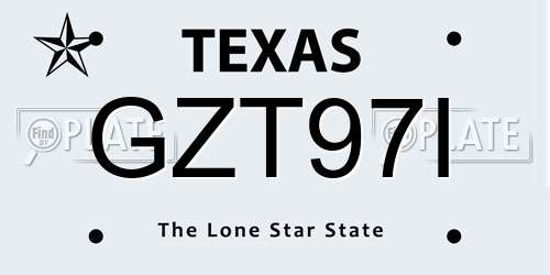 GZT97I Texas License Plate