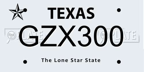 GZX300 Texas License Plate