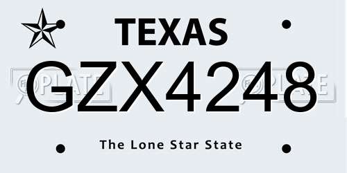 GZX4248 Texas License Plate
