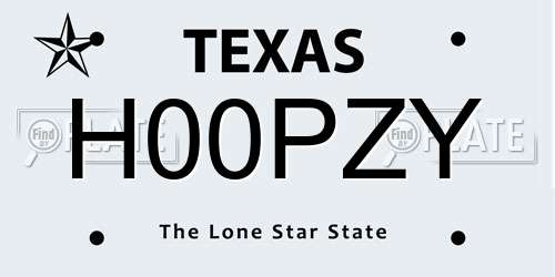 H00PZY Texas License Plate