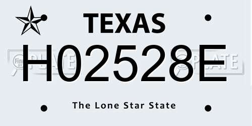 H02528E Texas License Plate