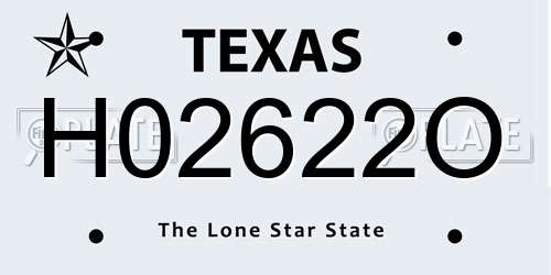 H02622O Texas License Plate