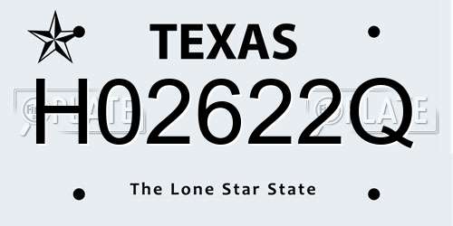 H02622Q Texas License Plate
