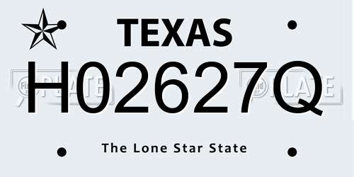 H02627Q Texas License Plate