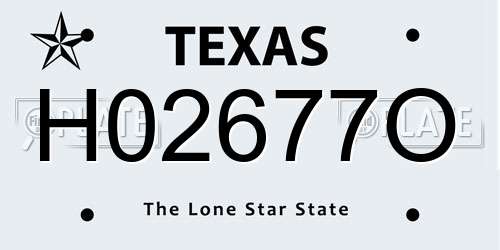 H02677O Texas License Plate