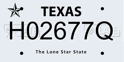 H02677Q Texas License Plate