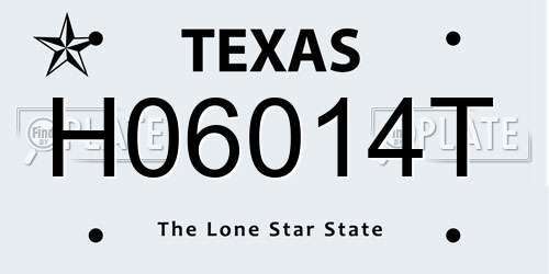 H06014T Texas License Plate