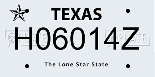 H06014Z Texas License Plate