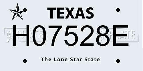 H07528E Texas License Plate