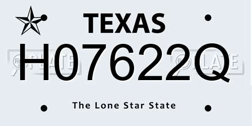 H07622Q Texas License Plate