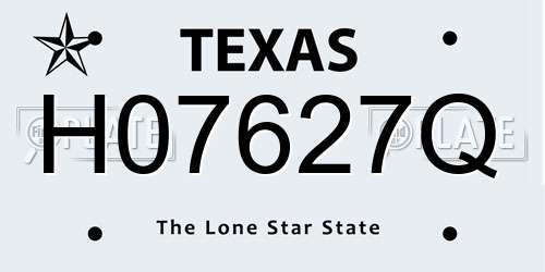 H07627Q Texas License Plate