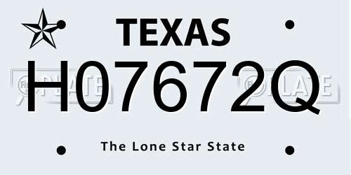 H07672Q Texas License Plate