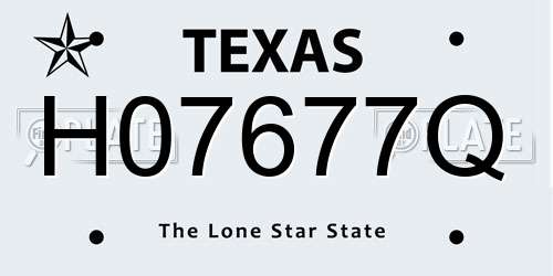H07677Q Texas License Plate