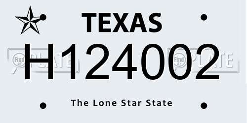 H124002 Texas License Plate