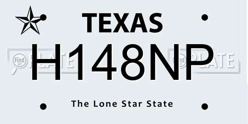 H148NP Texas License Plate