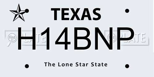 H14BNP Texas License Plate
