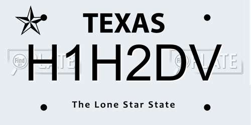 H1H2DV Texas License Plate