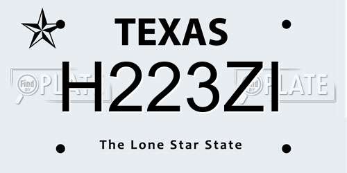 H223ZI Texas License Plate