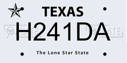 H241DA Texas License Plate