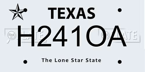 H241OA Texas License Plate