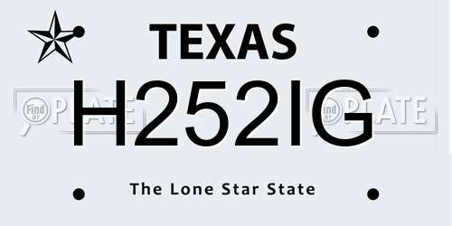 H252IG Texas License Plate