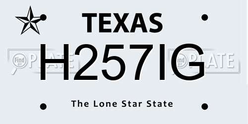 H257IG Texas License Plate