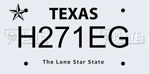 H271EG Texas License Plate