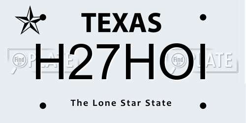 H27HOI Texas License Plate